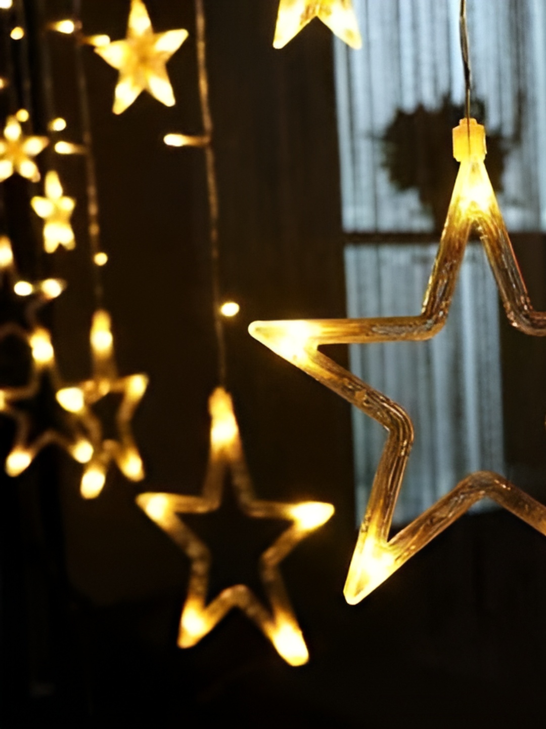 

ENORMITY Yellow Star Shape String Lights, Gold