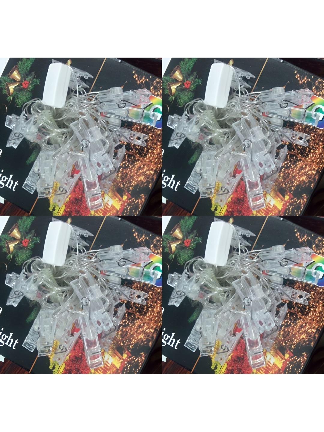 

ENORMITY Yellow & White Photo Clip Shape Bulb String Lights