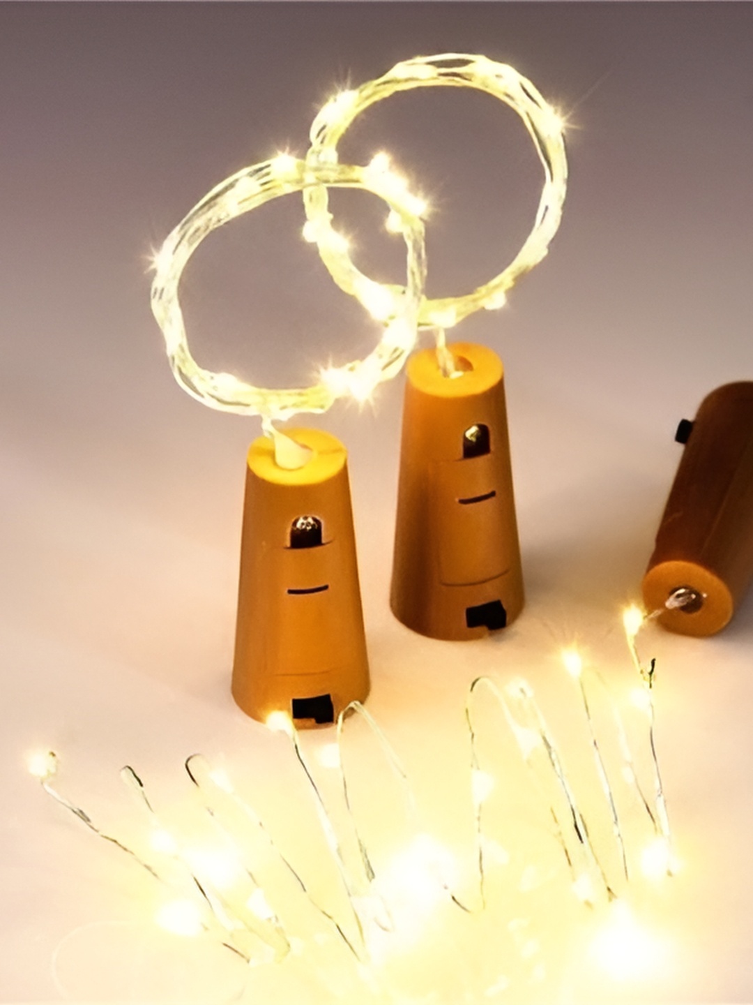 

ENORMITY 3-Pcs Yellow & White Rice Shape Bulb String Lights