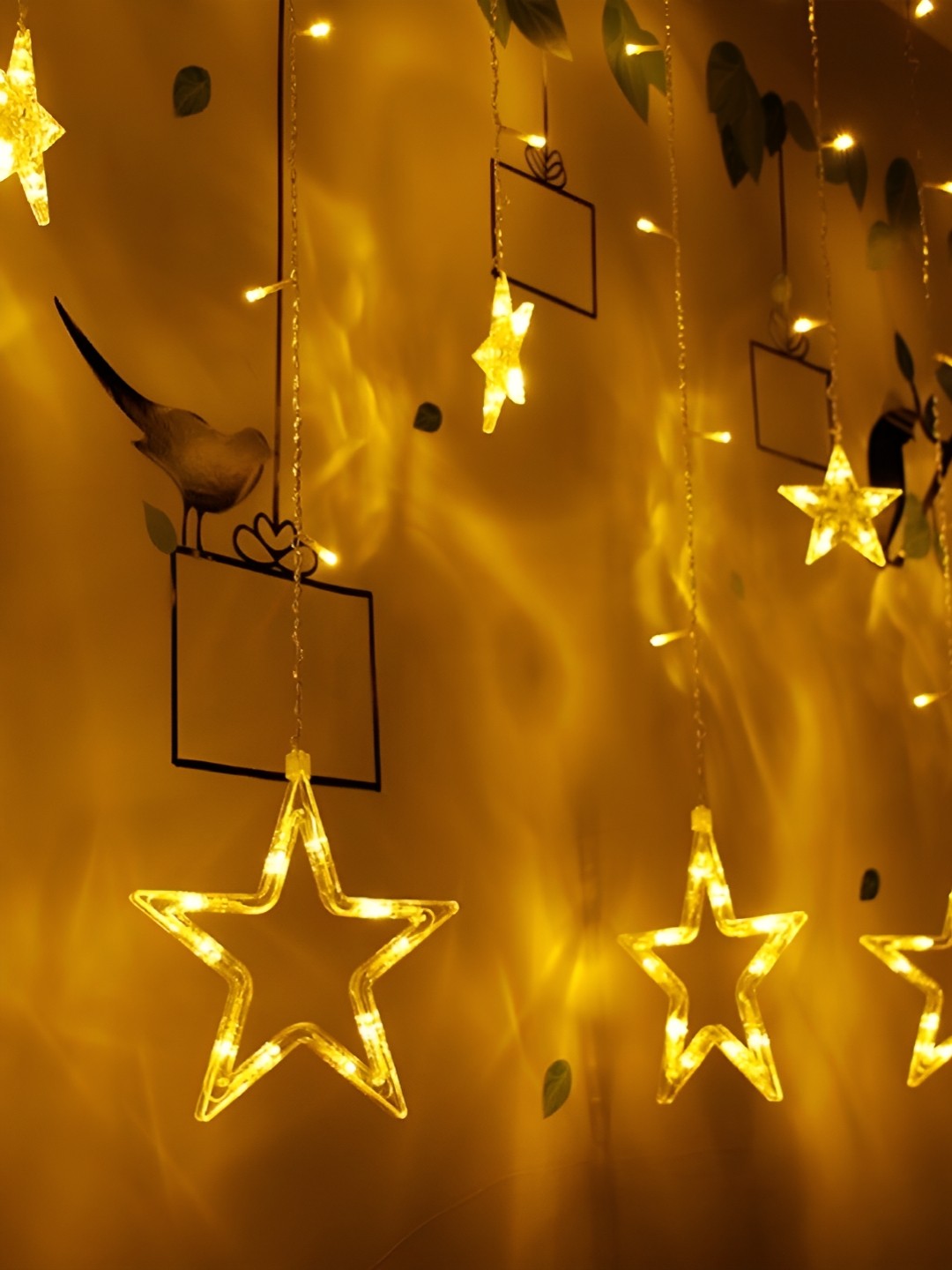 

ENORMITY Yellow & White Star Shape Bulb String Lights