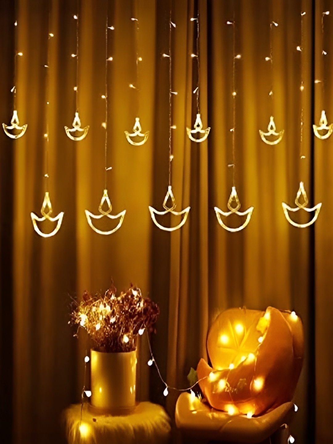 

ENORMITY Yellow & White Diya Shape Bulb String Lights