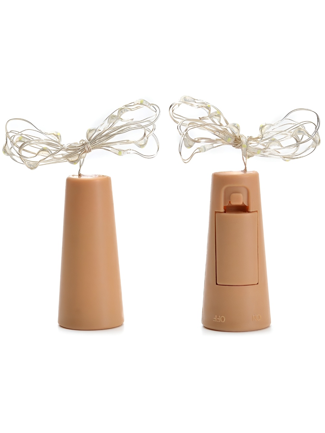 

ENORMITY 2Pcs Yellow & Brown Rice Shape Cork String Light