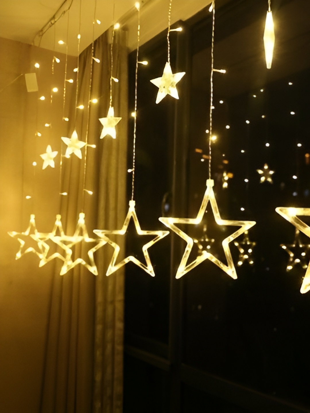 

ENORMITY Yellow Star Shape String Lights, Gold