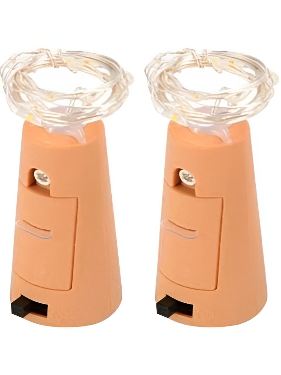 

ENORMITY 2 Pcs Yellow & Brown Rice Shape Cork String Light