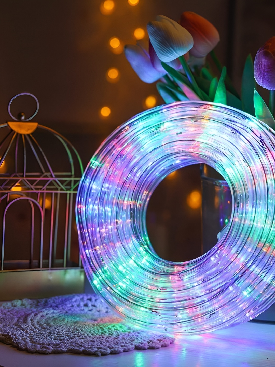 ENORMITY Blue & Green Rice Shape String Lights