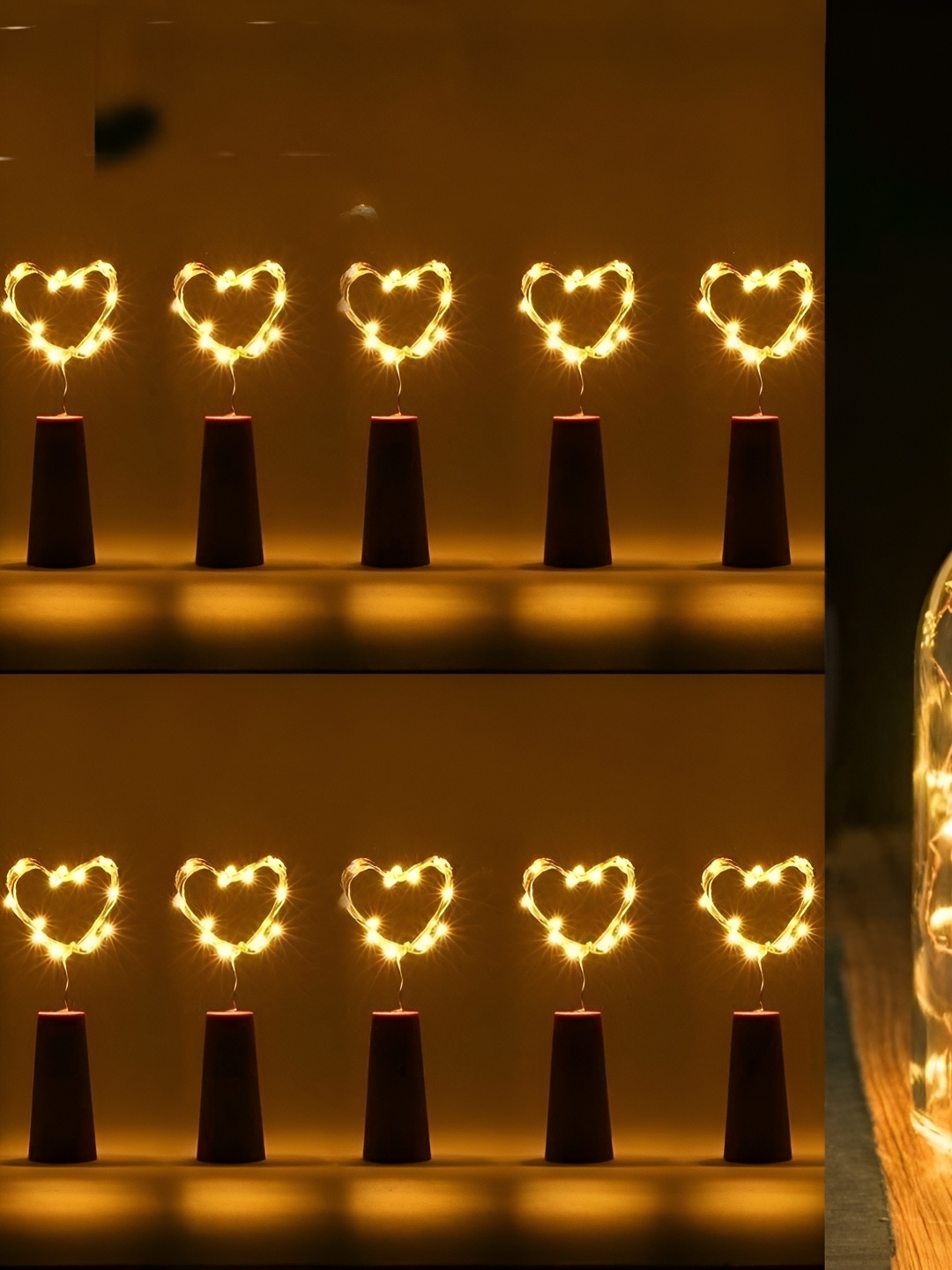 

ENORMITY 10Pcs Yellow Rice Shape Cork String Light