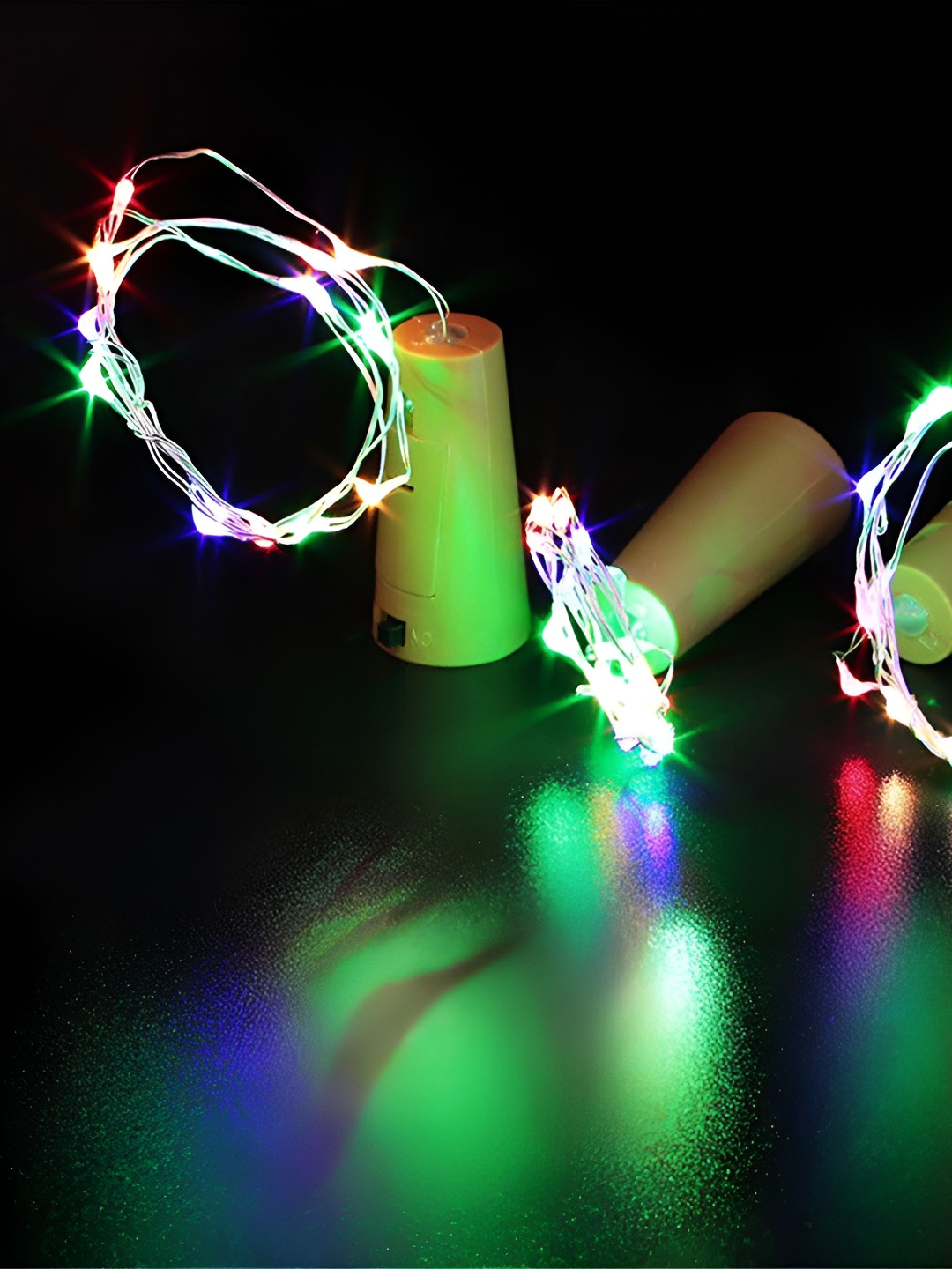 

ENORMITY 3-Pcs Green & Yellow Rice Shaped Cork LED String Lights, Blue