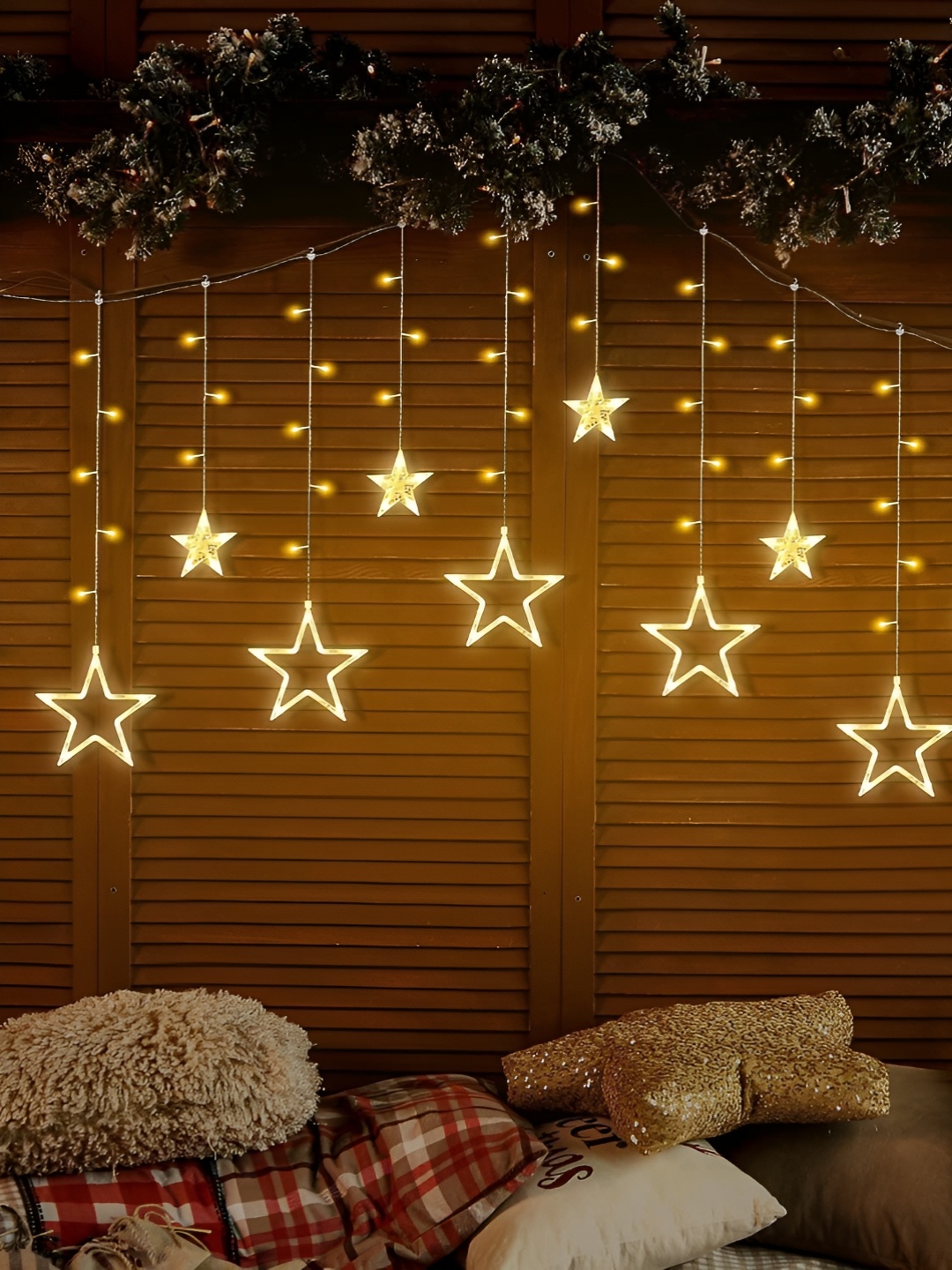

ENORMITY Yellow Star Shaped LED String Lights With Controller