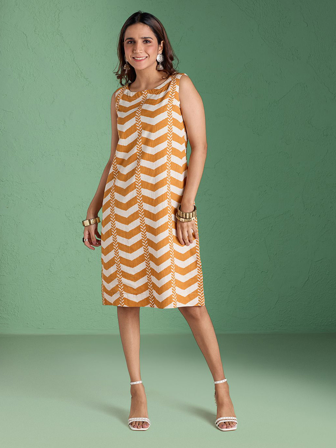 

Likha Print Formal A-Line Dress, Yellow