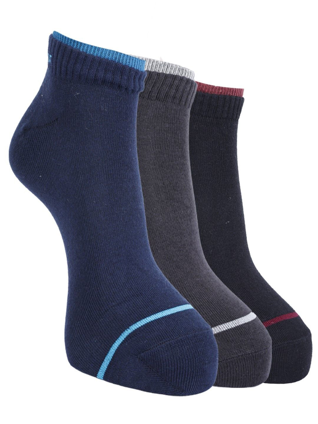 

Force NXT Men Pack Of 3 Cotton Ankle-Length Socks, Blue