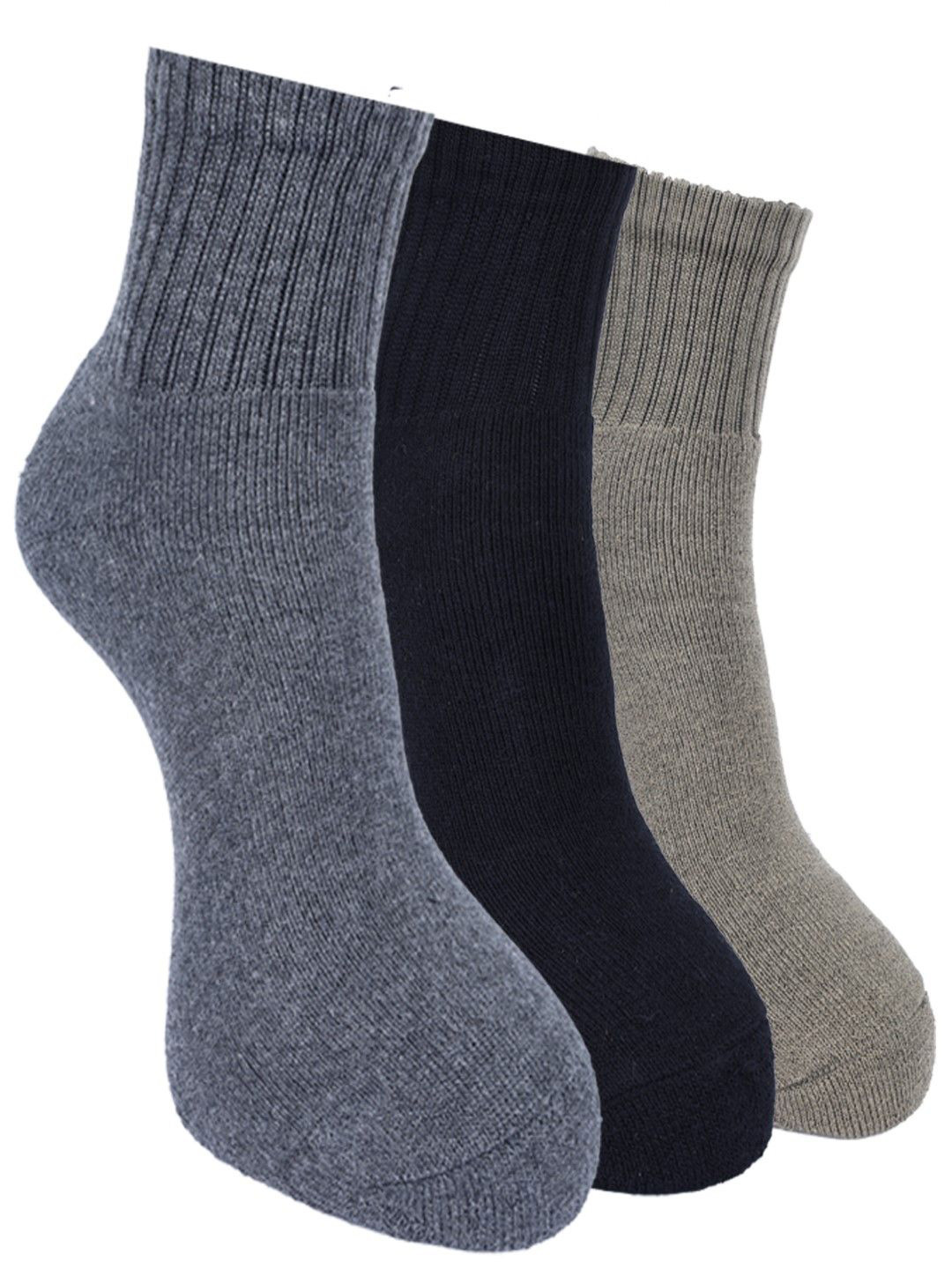 

Force NXT Men Pack Of 3 Cotton Ankle-Length Socks, Black