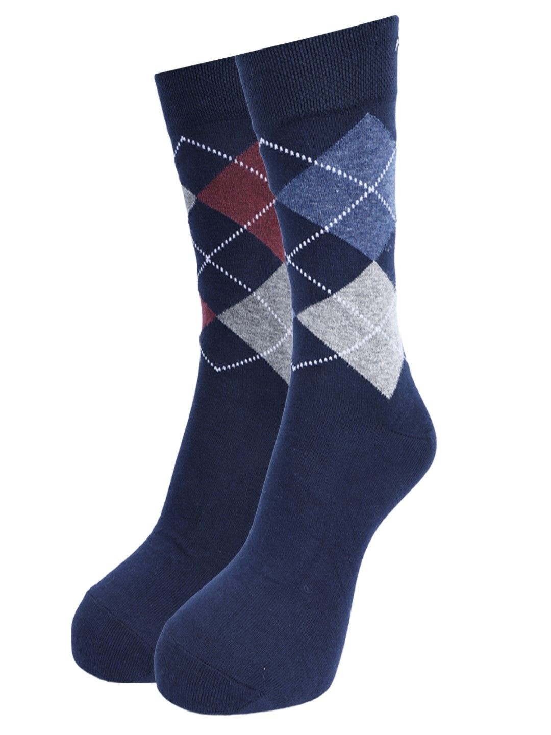 

Force NXT Men Pack Of Patterned Cotton Calf-Length Socks, Navy blue