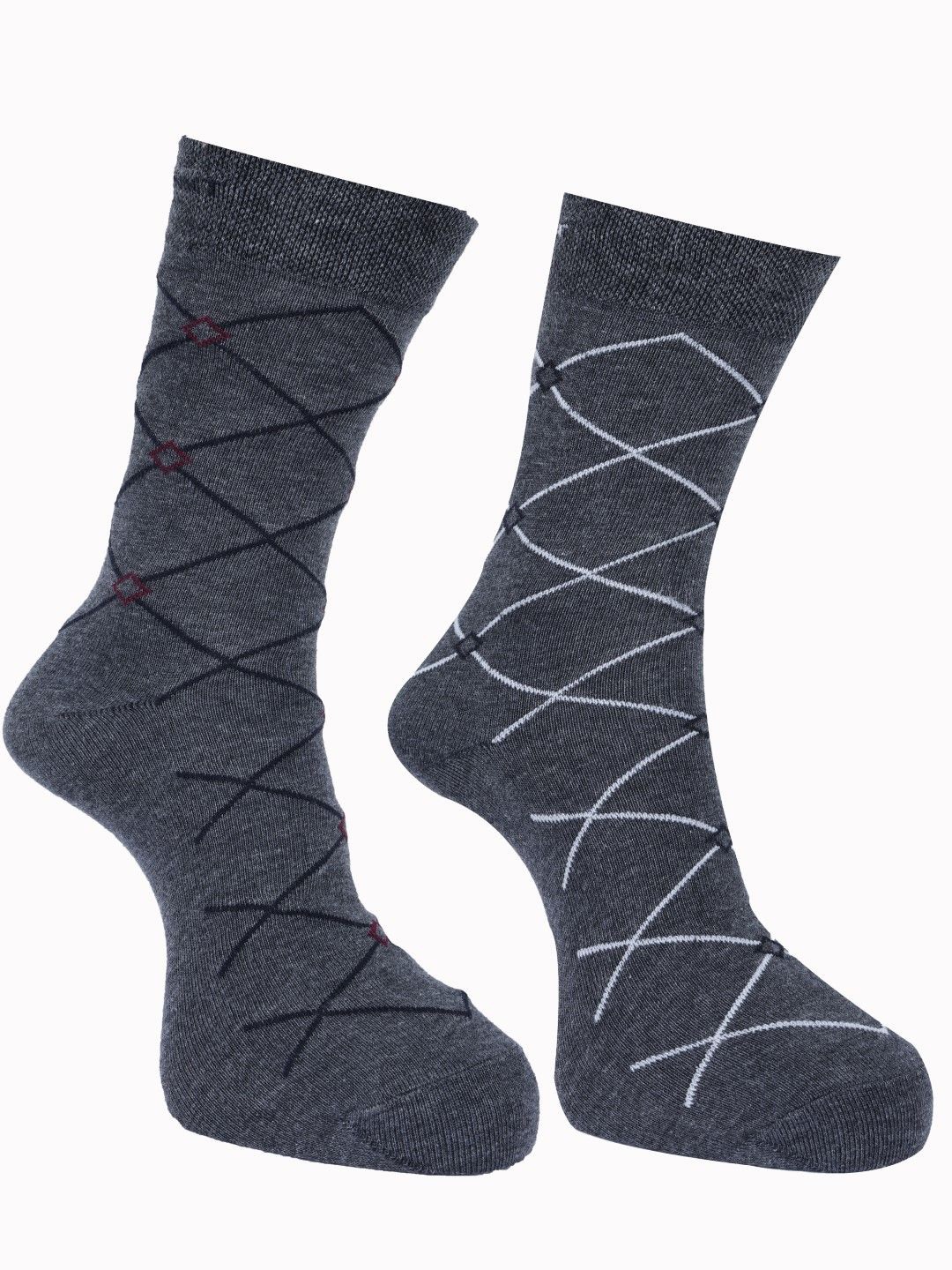 

Force NXT Men Pack Of 2 Patterned Calf-Length Socks, Grey