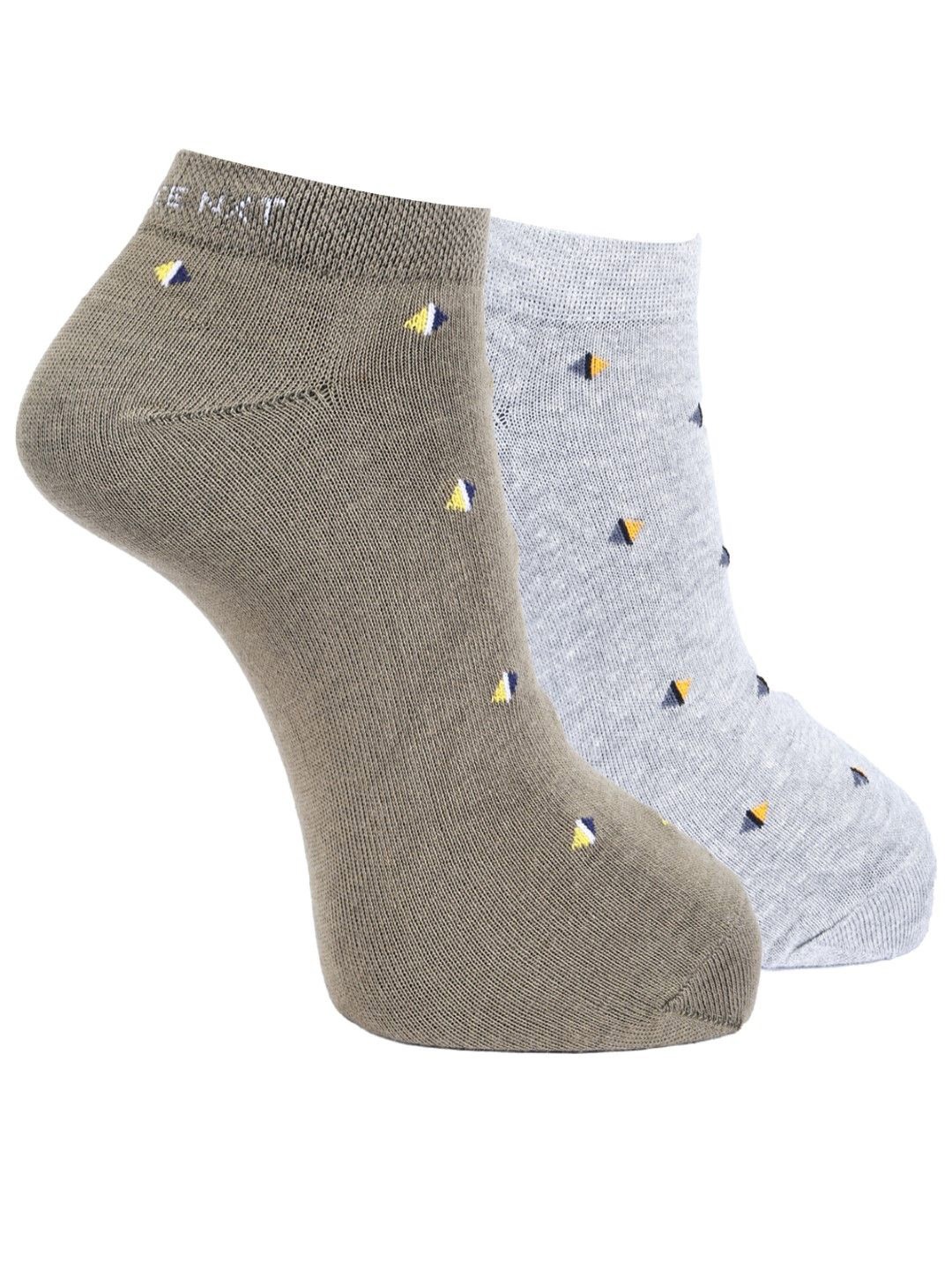 

Force NXT Men Pack Of 2 Patterned Cotton Ankle-Length Socks, Beige