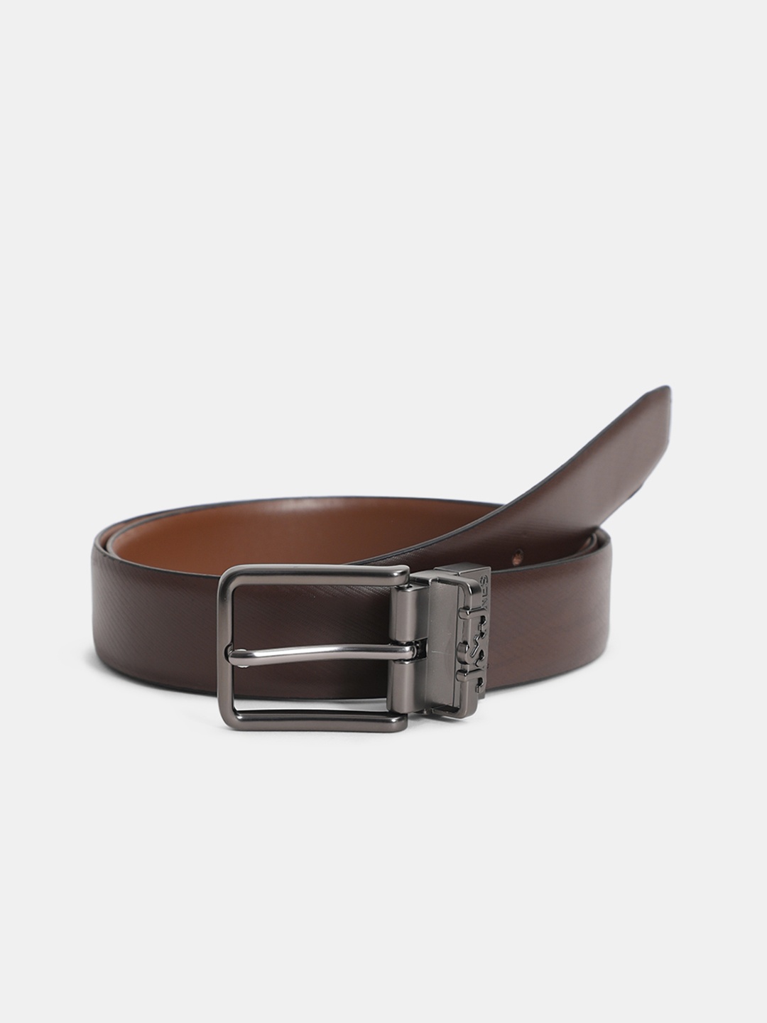 

Jack & Jones Men Leather Reversible Belt, Brown