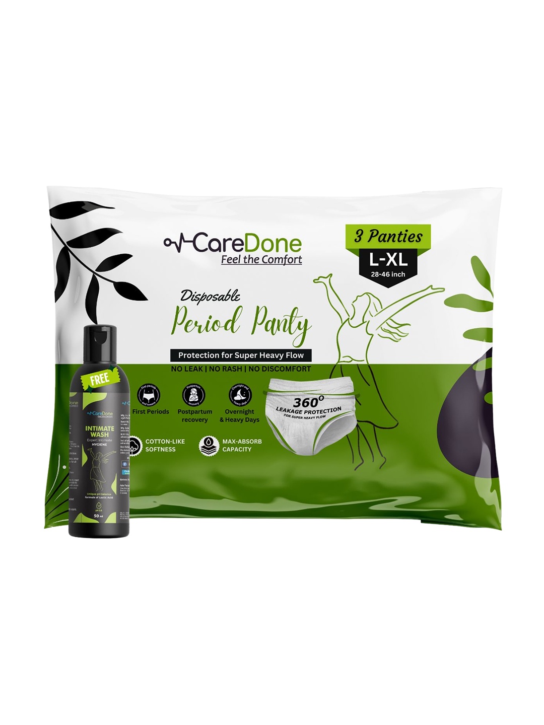 

CareDone 3 Pcs Leak Proof Disposable Period Panties, White