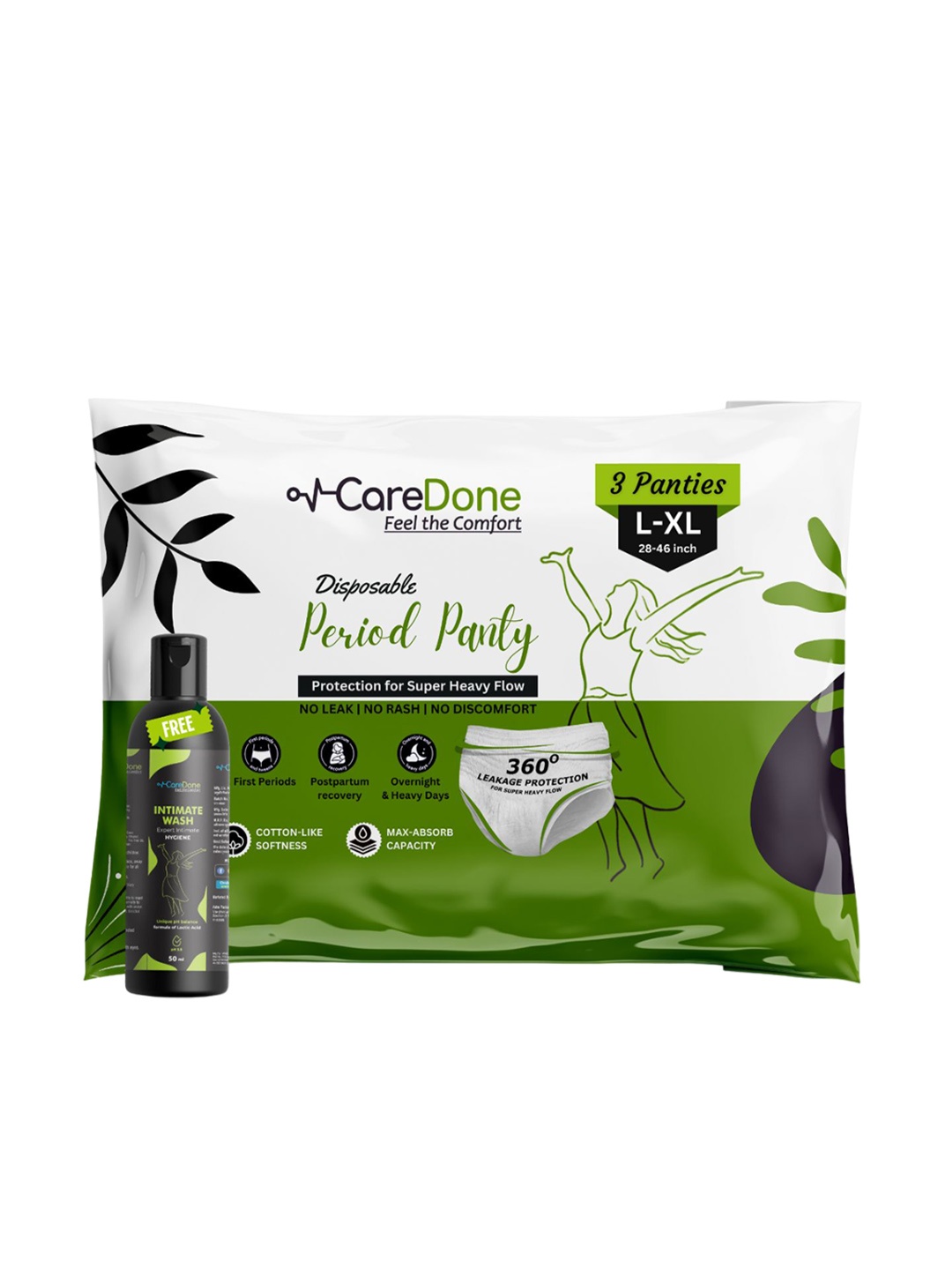 

CareDone 3 Pcs Leak Proof Disposable Period Panties, White