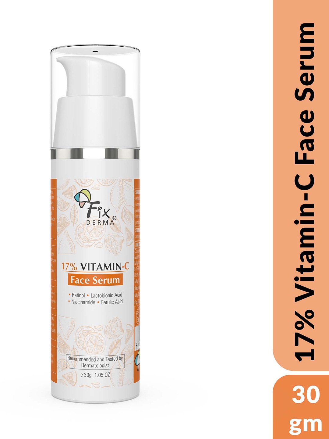 

FIXDERMA 17% Vitamin C Face Serum For Glowing Skin-30g, White