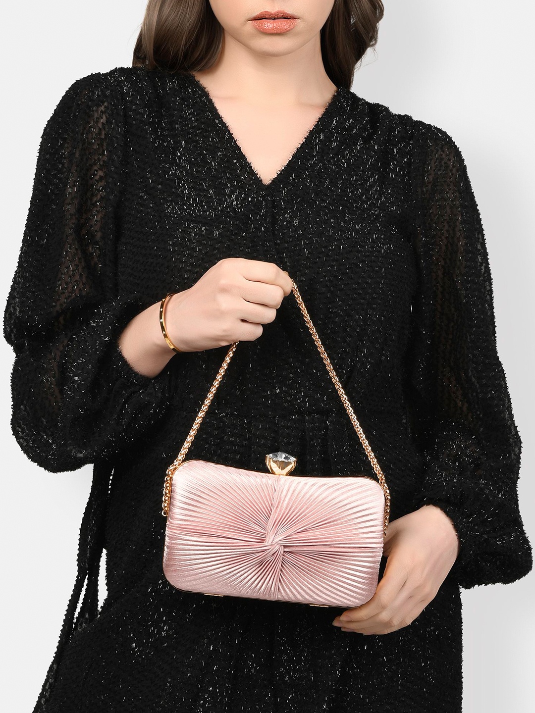 

Lavie Textured Box Clutch, Pink