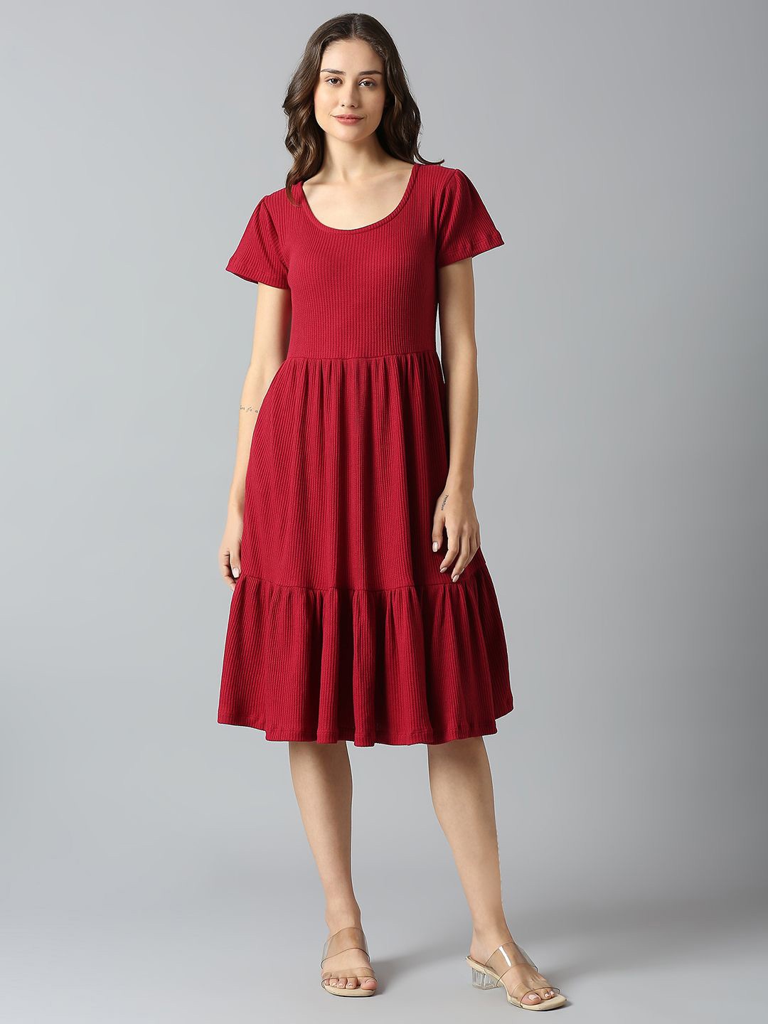 

Dream of Glory Inc Fit & Flare Dress, Maroon