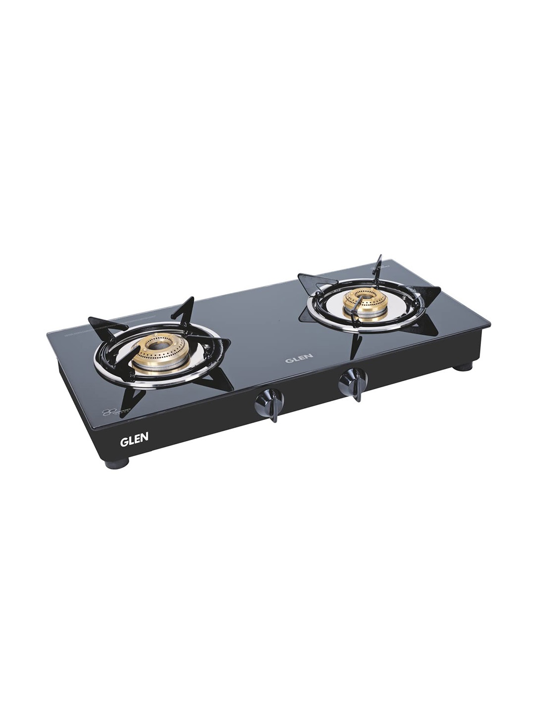 

GLEN 2 Burners Glass Manual LPG Gas Stove, Black