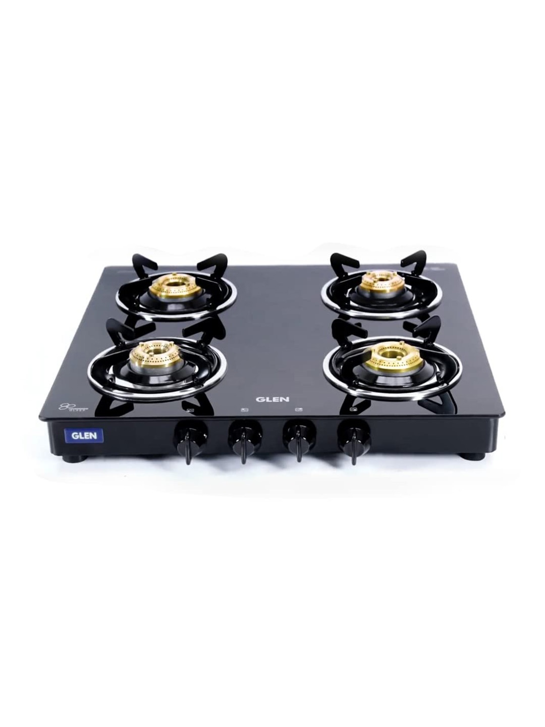 

GLEN Black Glass Top 4-Burner Manual Gas Stove