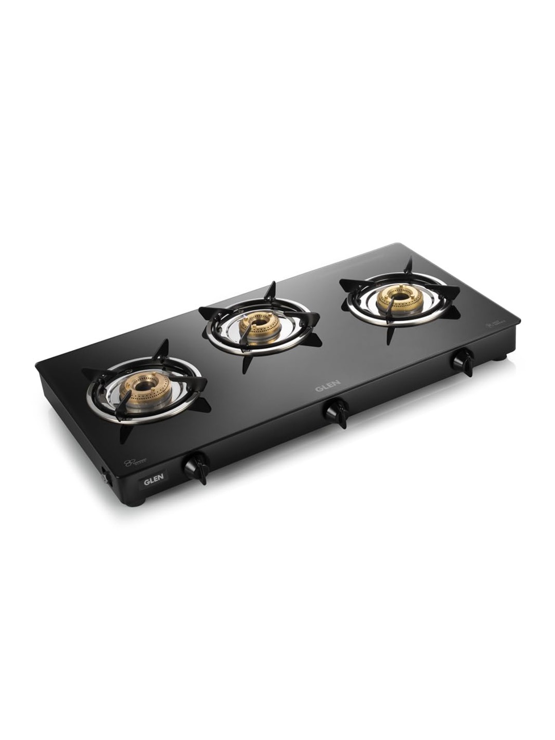 

GLEN Black 3 Burner Cooktop Automatic LPG Gas Stove