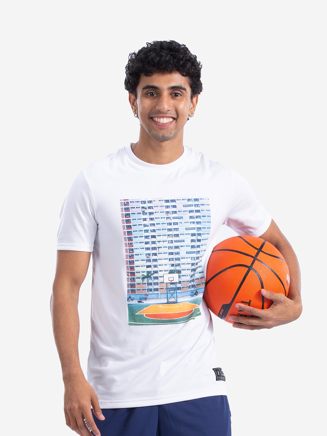 

TARMAK By Decathlon Unisex Adult White Graphic Printed Basketball Tshirt