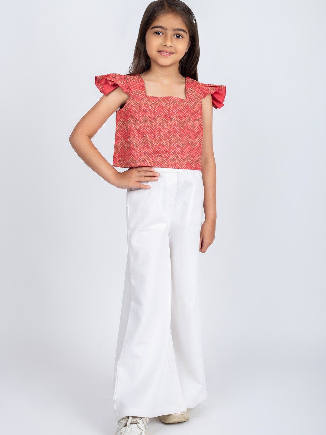 

Jelly Jones Girls Printed Top with Trousers, Red