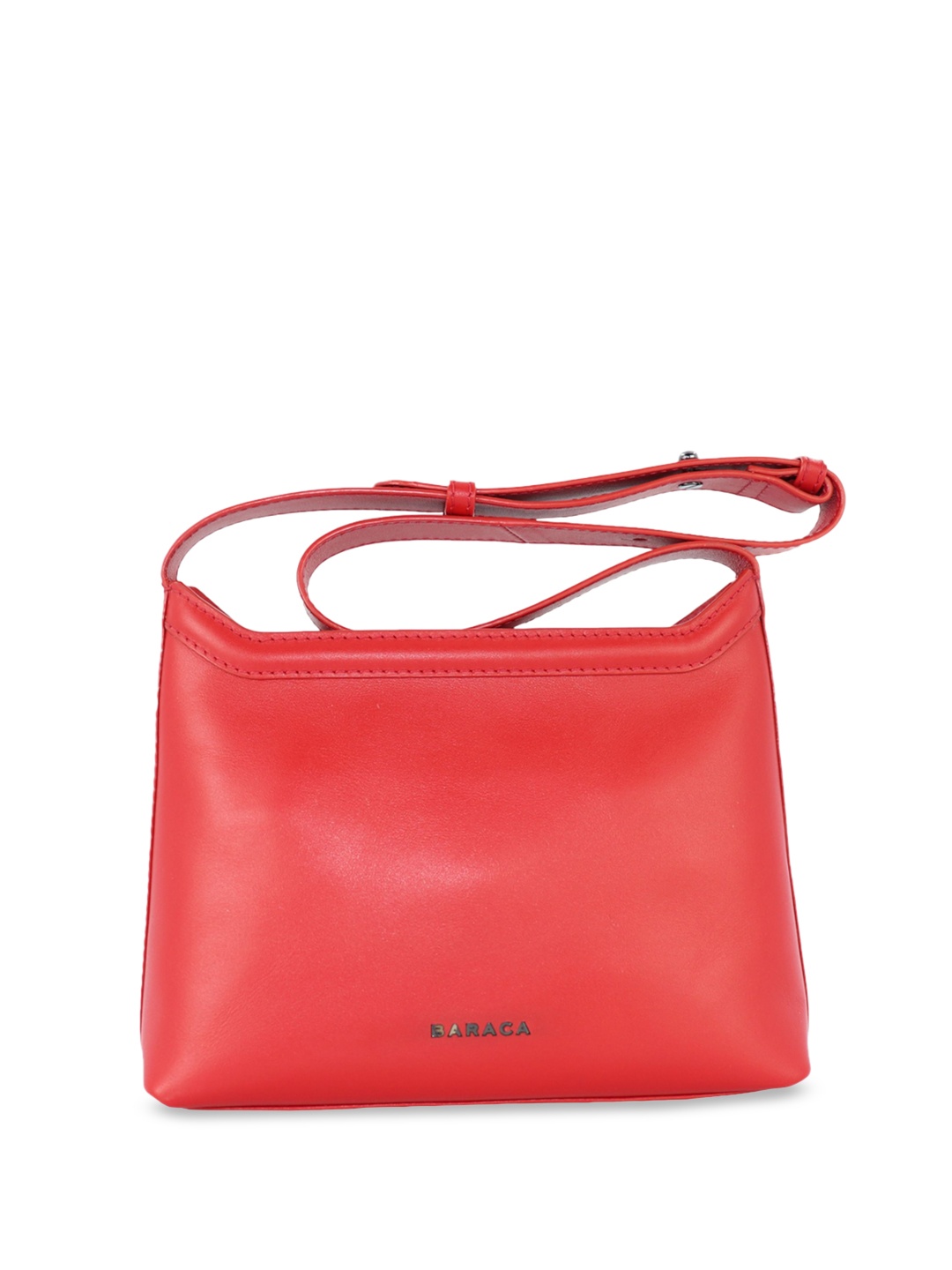 

Baraca Leather Structured Handheld Bag with Bow Detail, Red