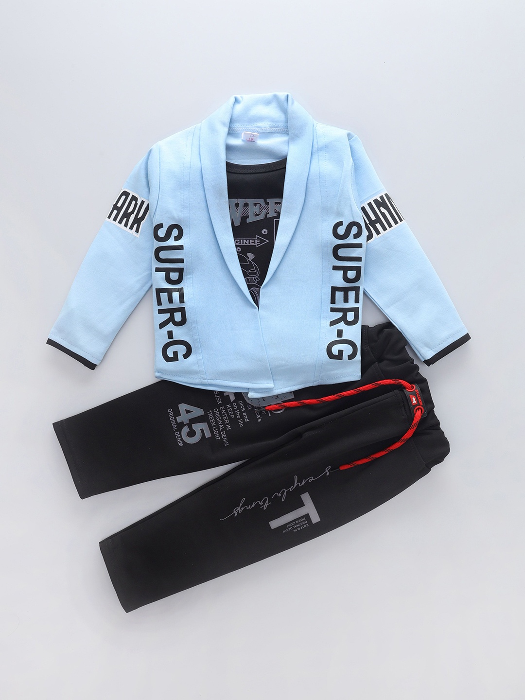 

BAESD Boys Printed Shirt with Trousers, Blue