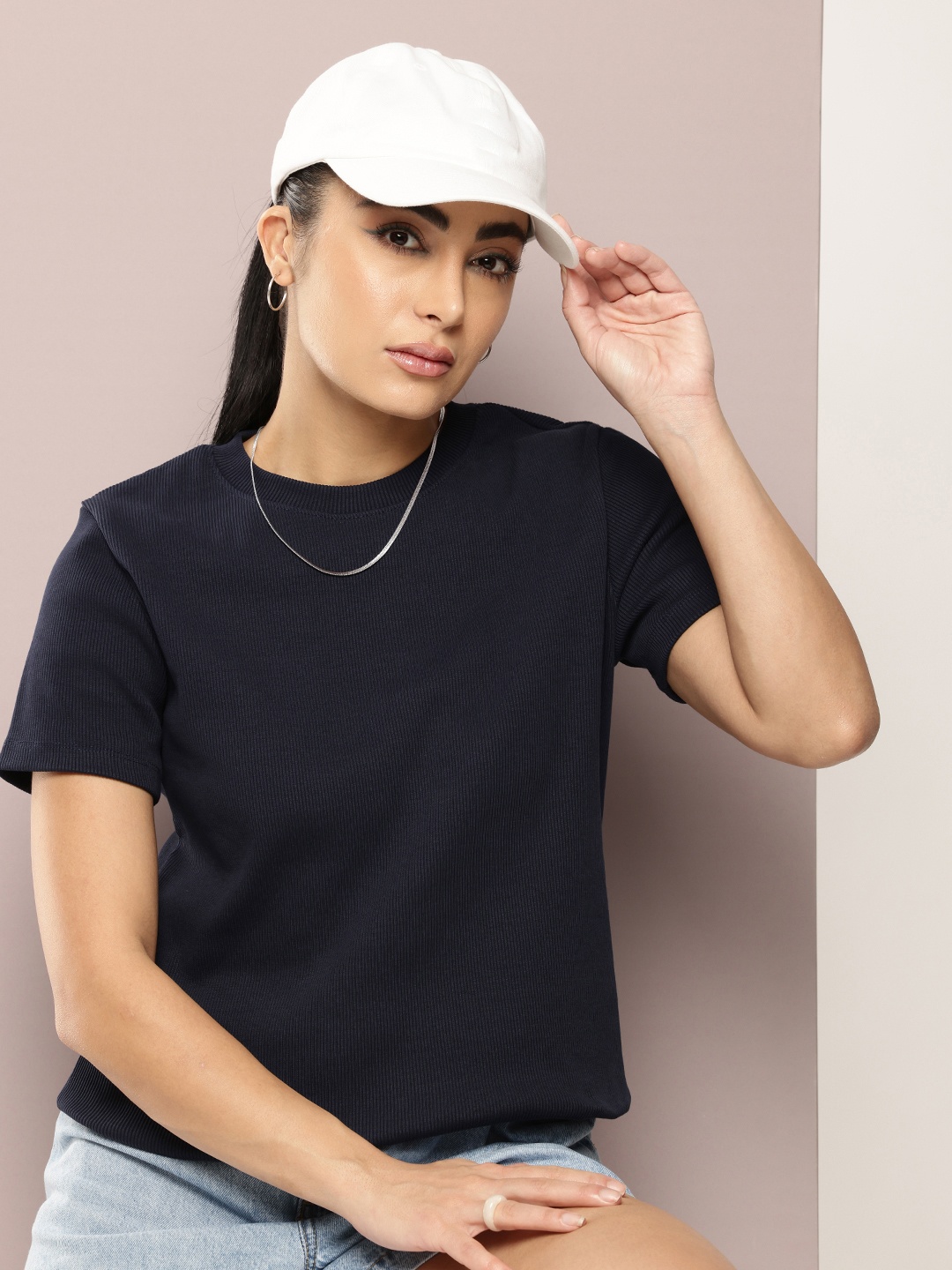 

Kook N Keech Ribbed T-shirt, Navy blue