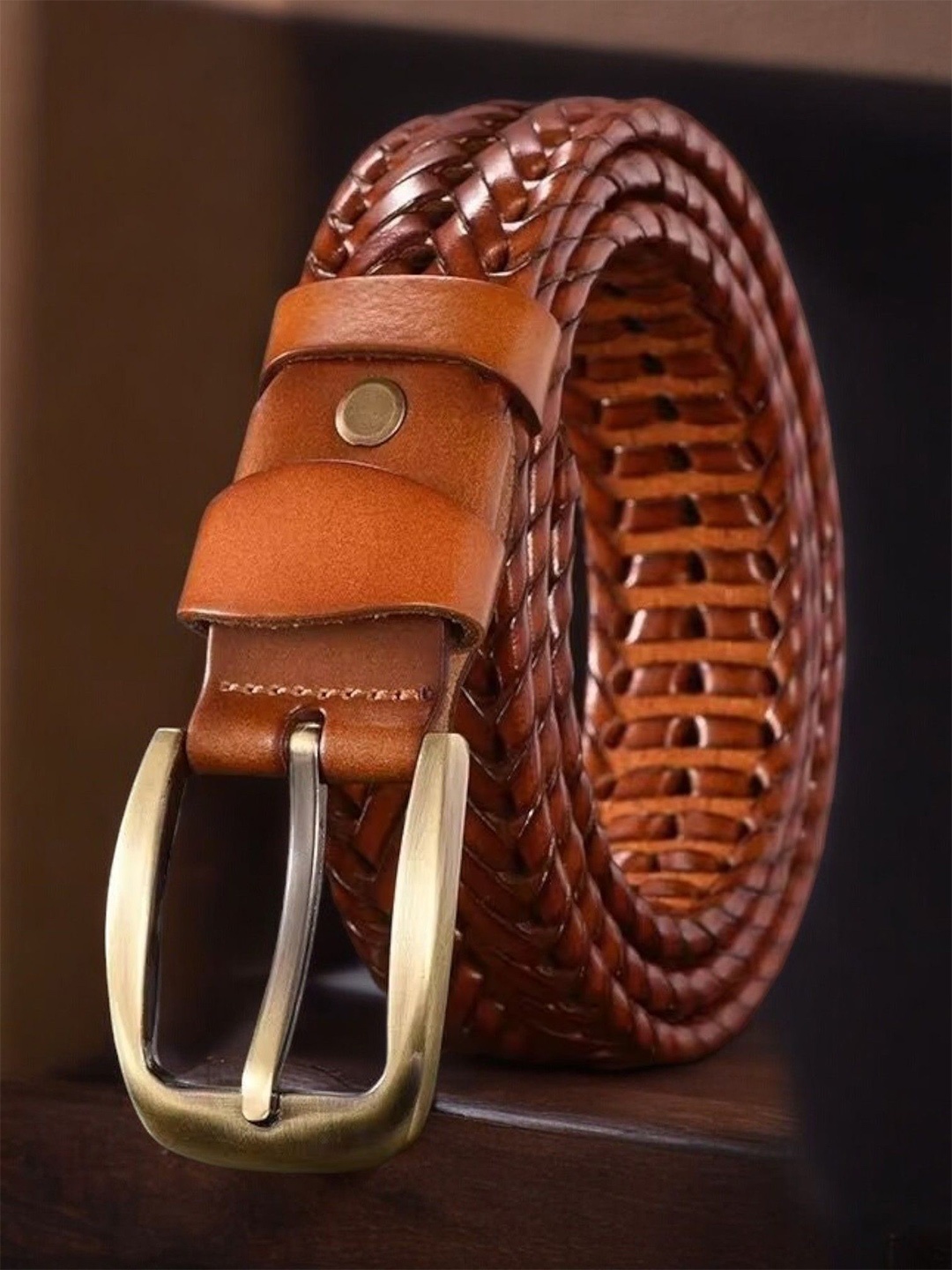 

SAMTROH Men Leather Belt, Tan