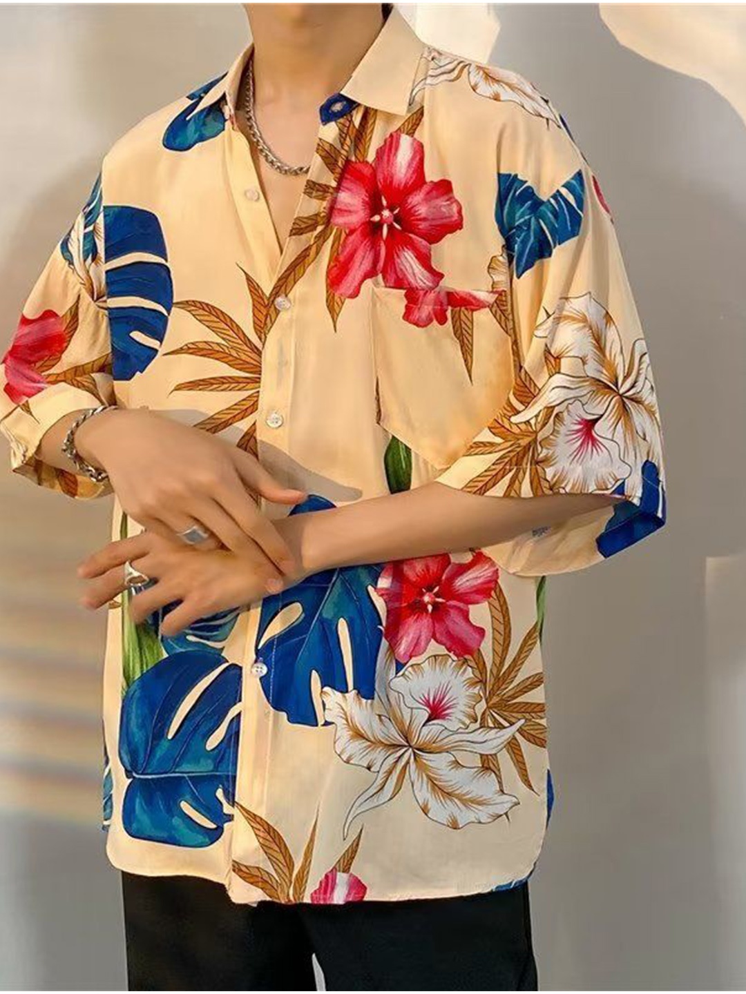 

StyleCast Men Floral Opaque Printed Casual Shirt, Peach