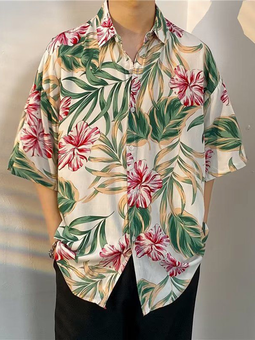 

StyleCast Men Floral Opaque Printed Casual Shirt, Beige