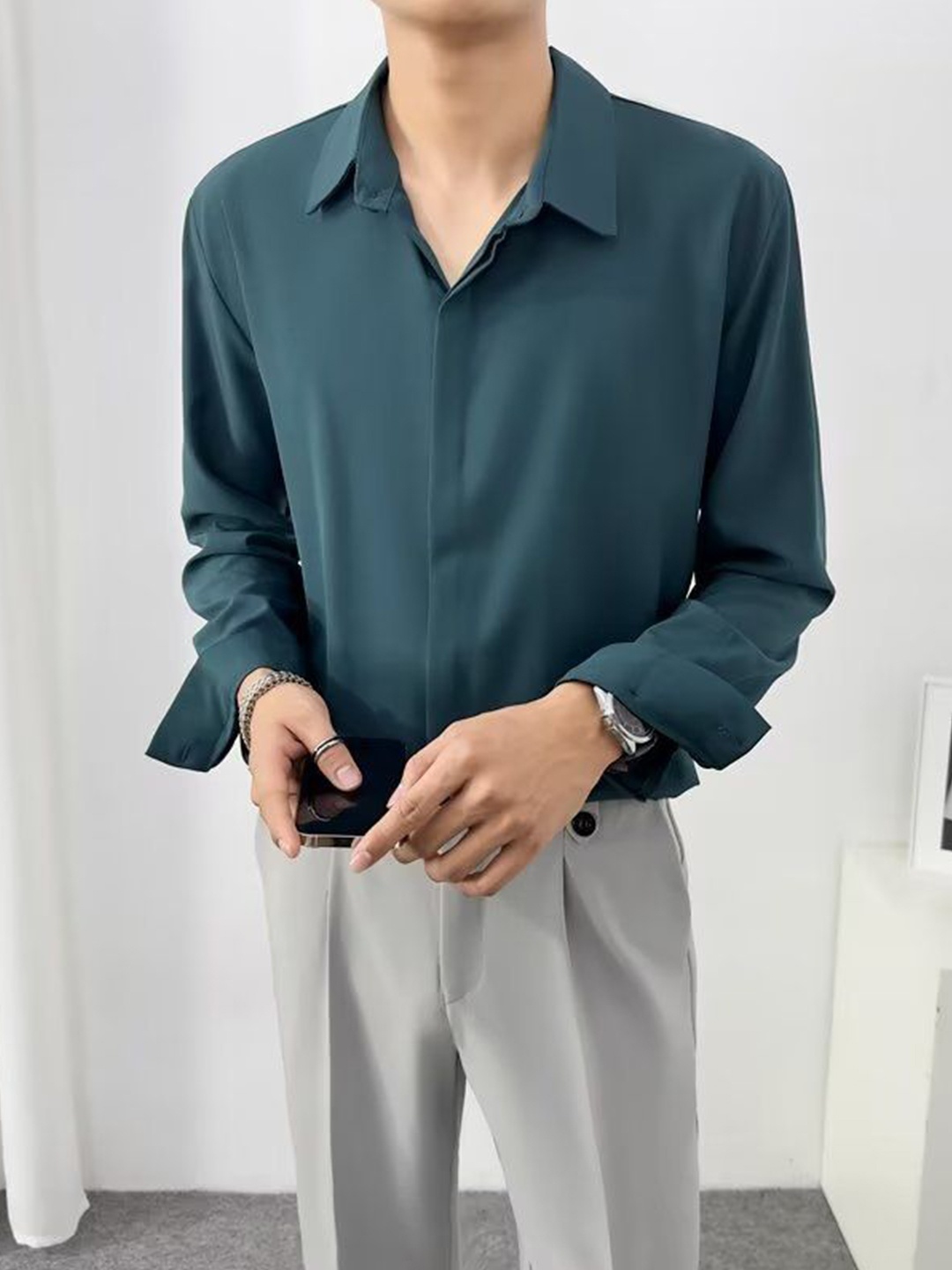 

StyleCast Men Opaque Casual Shirt, Blue