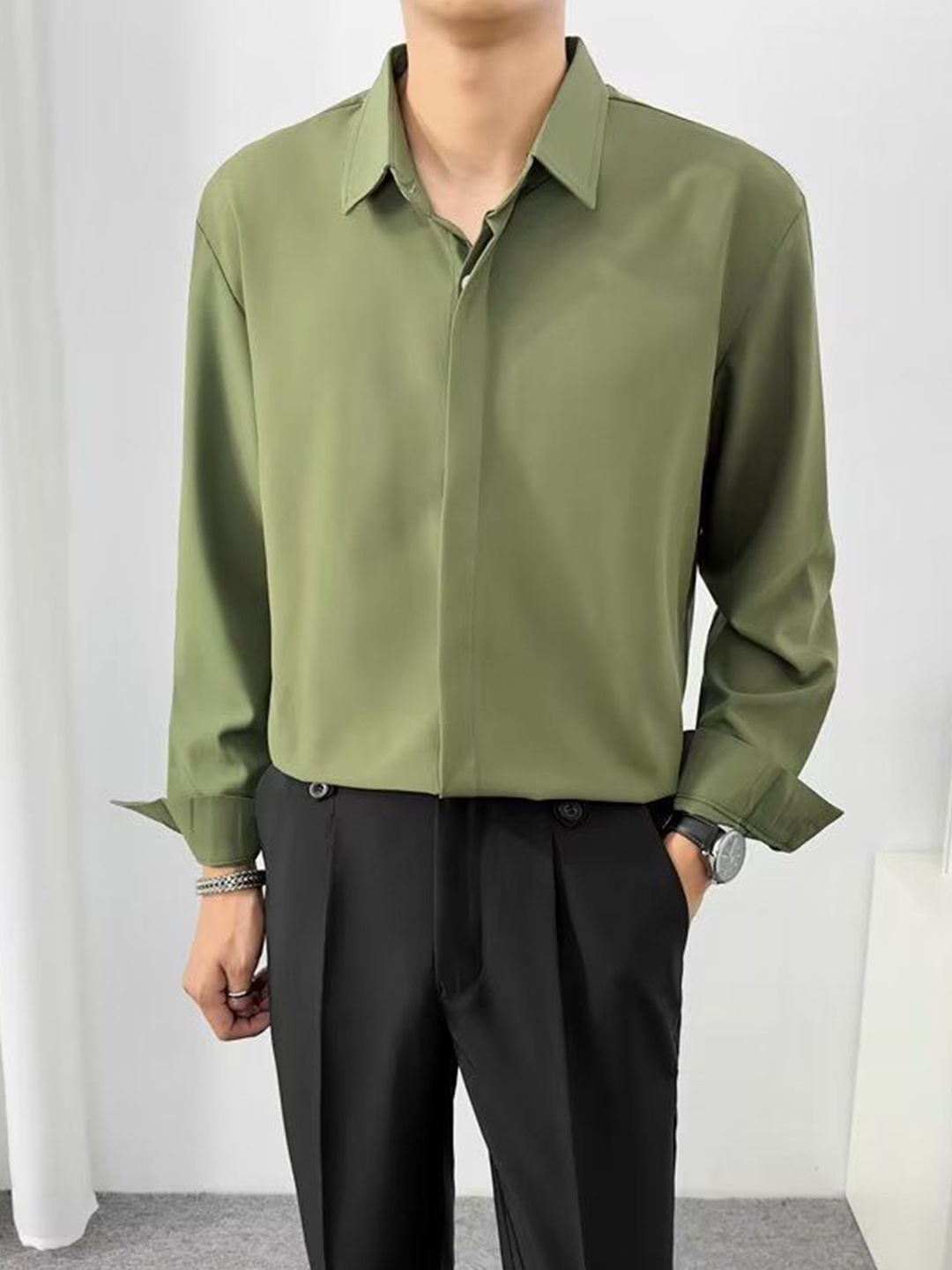 

StyleCast Men Opaque Casual Shirt, Green