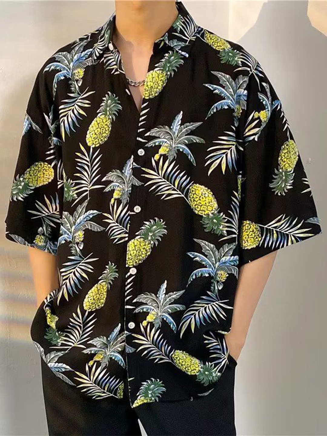 

StyleCast Men Floral Opaque Printed Casual Shirt, Black