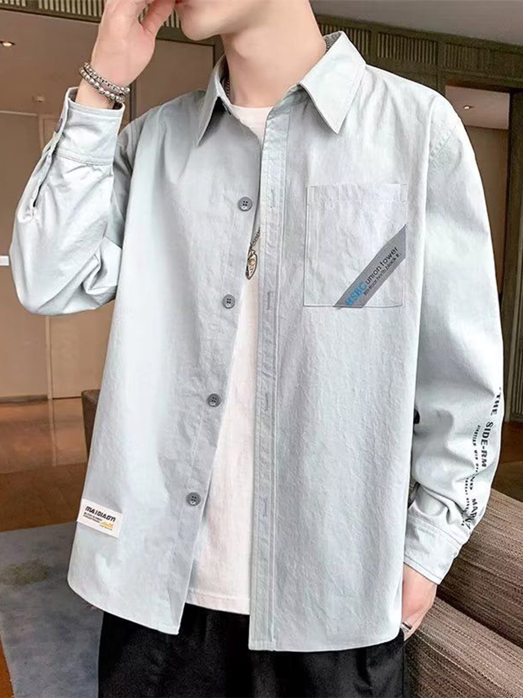 

StyleCast Men Opaque Striped Casual Shirt, Blue
