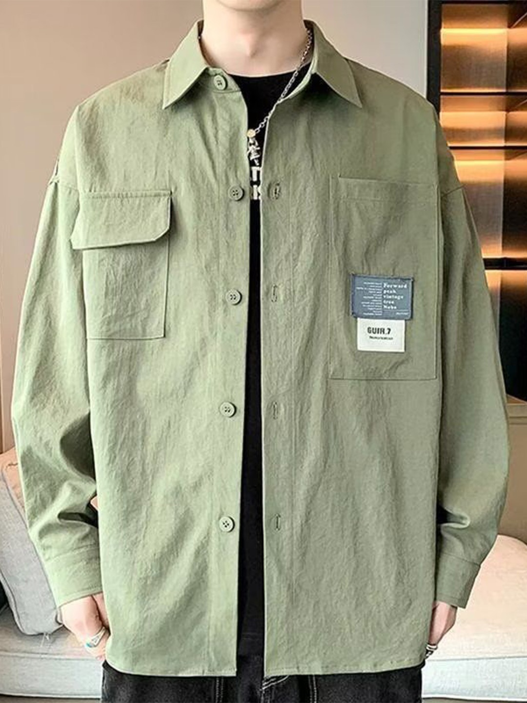 

StyleCast Men Opaque Striped Casual Shirt, Green