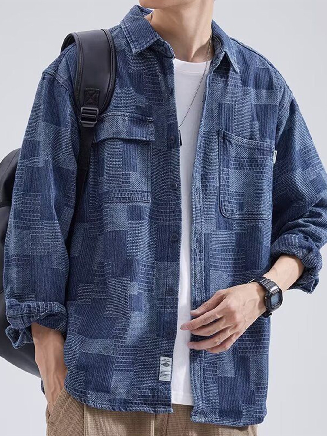 

StyleCast Men Opaque Checked Casual Shirt, Blue
