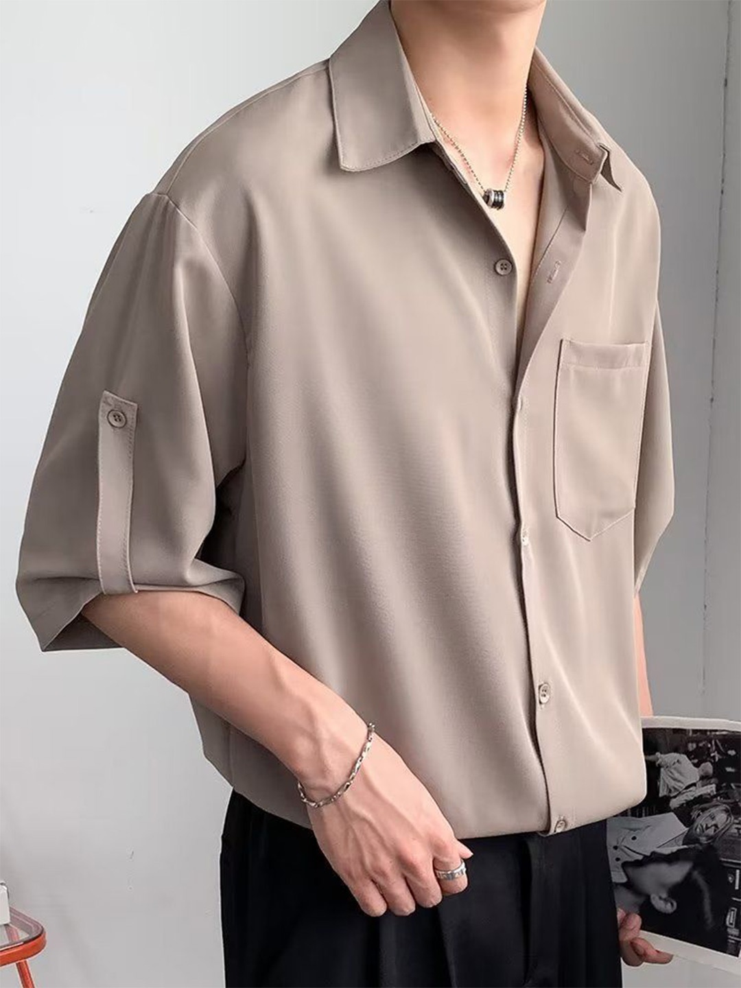 

StyleCast Men Opaque Casual Shirt, Beige