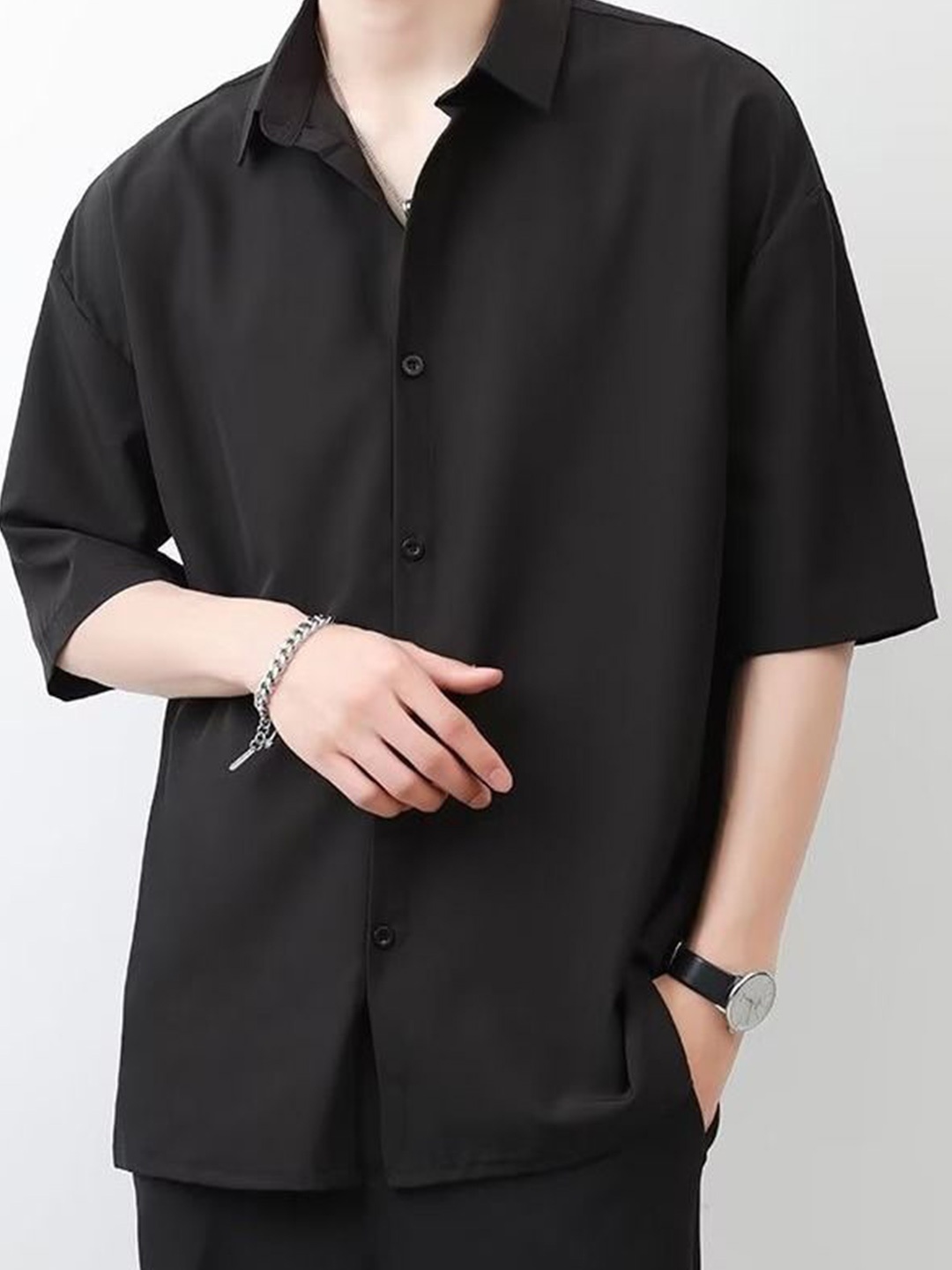 

StyleCast Men Opaque Casual Shirt, Black