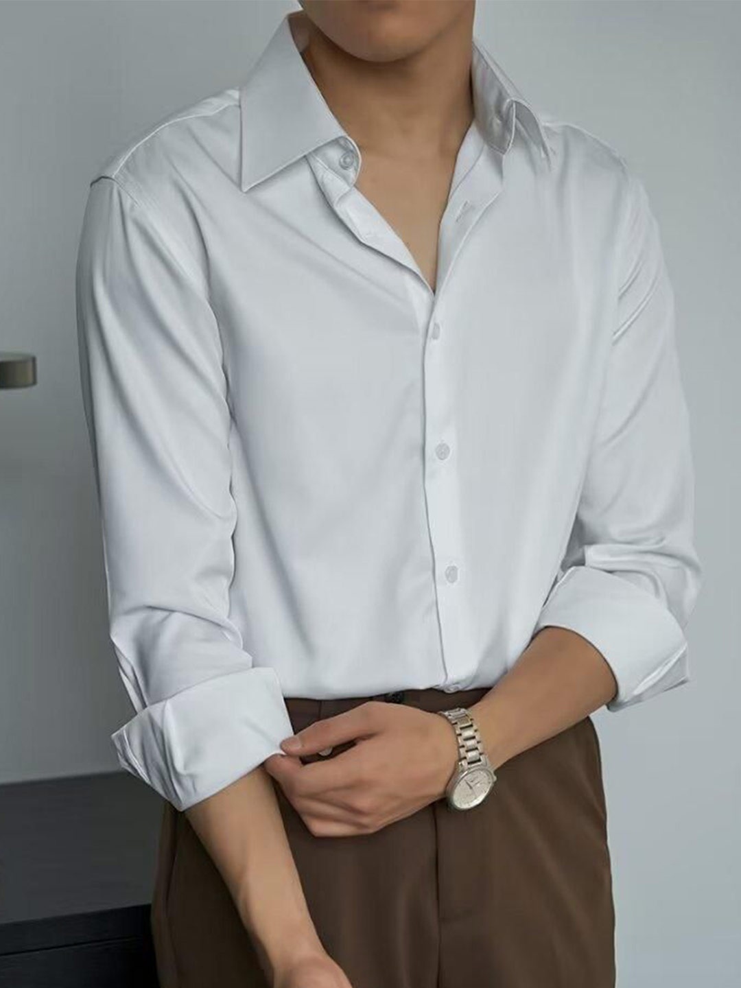

StyleCast Men Opaque Casual Shirt, White