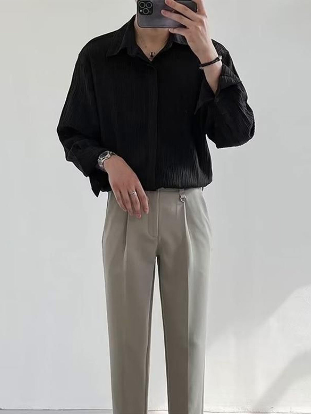 

StyleCast Men Opaque Casual Shirt, Black