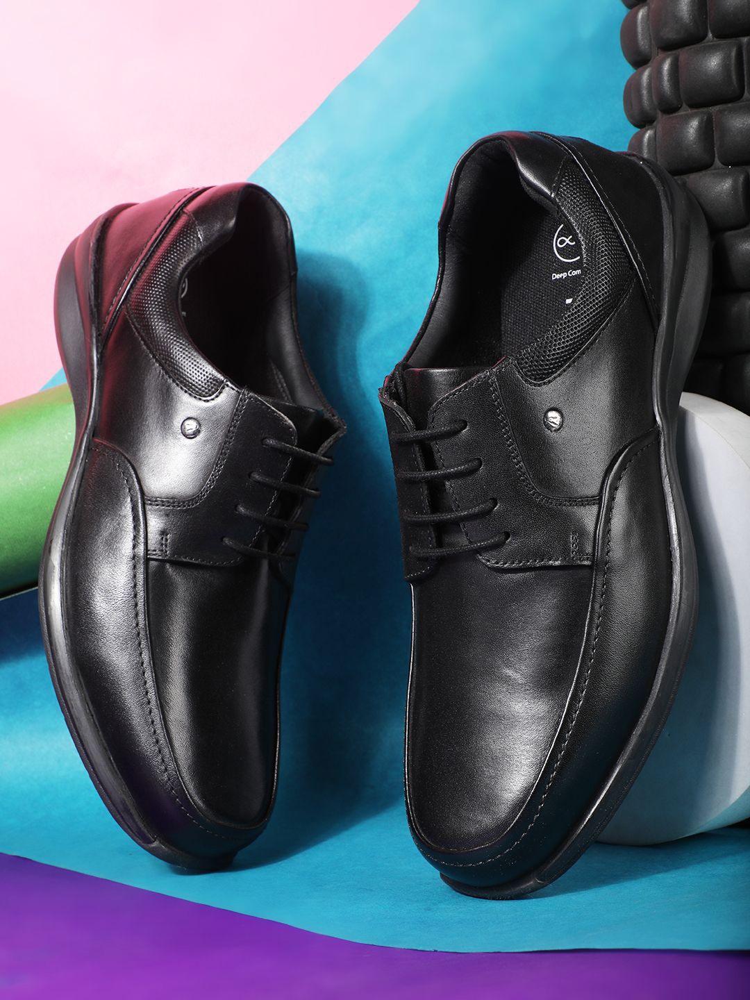 

Hush Puppies Men Lace-Up Formal Derby Shoes, Black