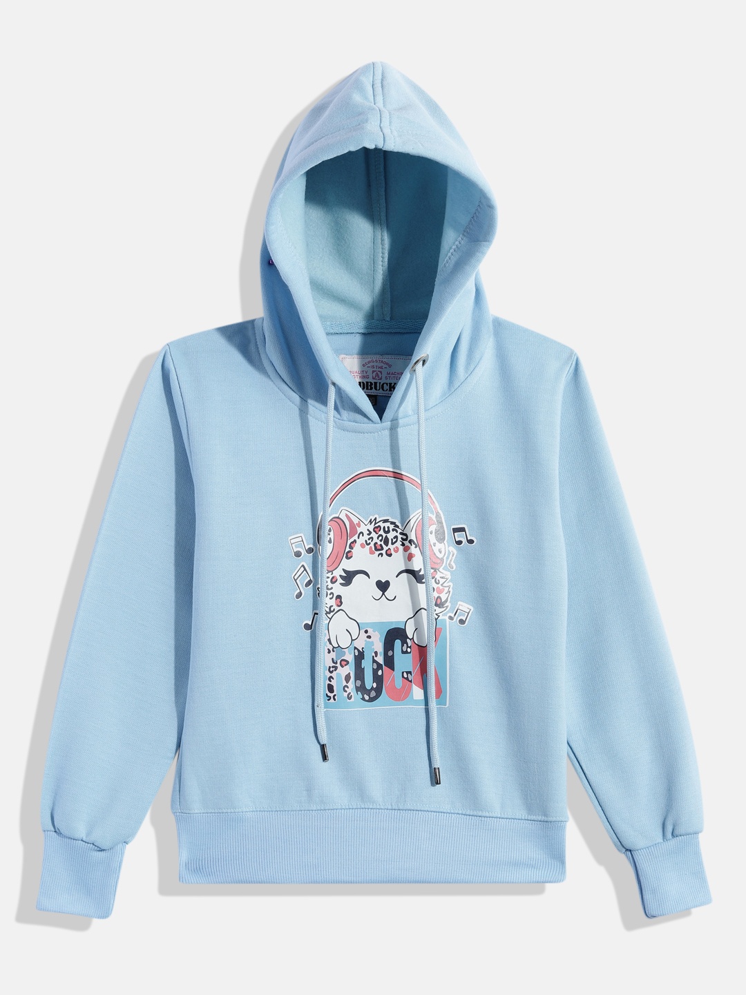 

ADBUCKS Girls Graphic Printed Hooded Sweatshirt, Blue