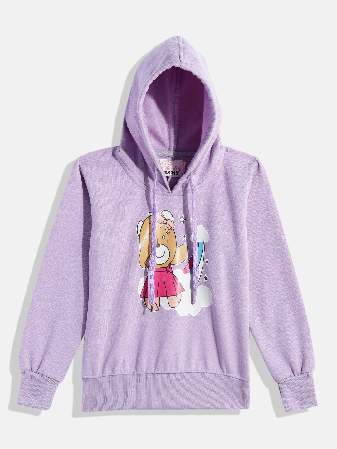 

ADBUCKS Girls Graphic Printed Hooded Sweatshirt, Lavender