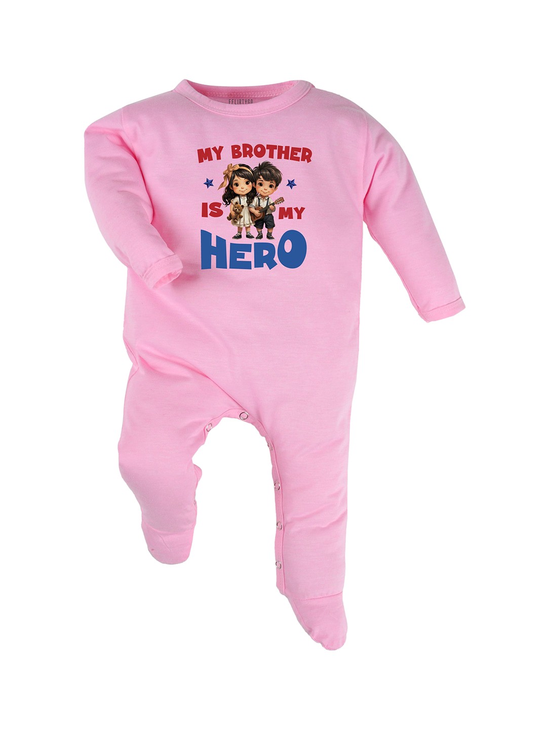 

FFLIRTYGO Infants Printed Cotton Sleepsuit, Pink