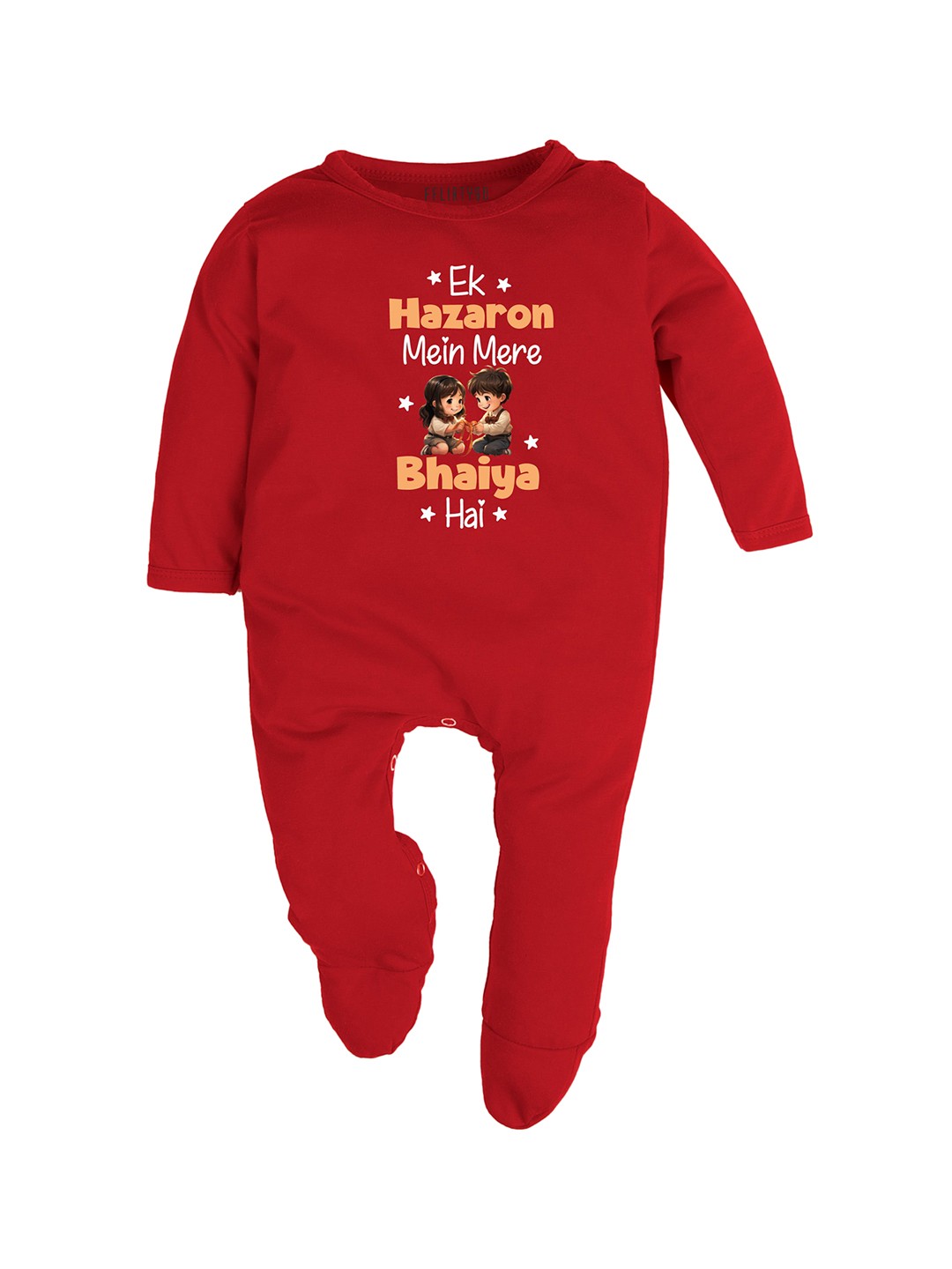 

FFLIRTYGO Infants Printed Cotton Sleepsuit, Red